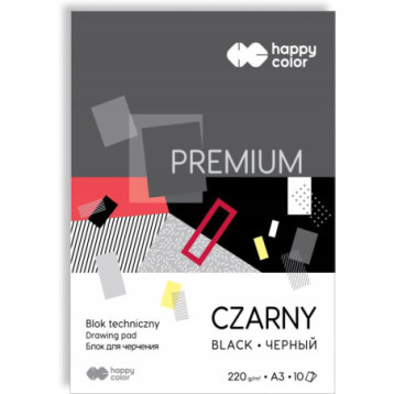Blok techniczny A3 10k 220g czarny PREMIUM HA 3722 3040-9 HAPPY COLOR Blok techniczny A3 10k 220g czarny PREMIUM HA 3722 3040-9 HAPPY COLOR