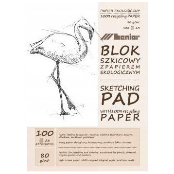 Blok szkicownik A3 100k 80g papier jasny 90892 LENIAR