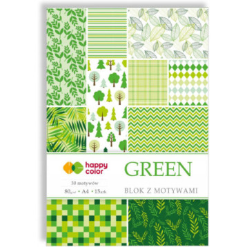 Blok z motywami A4 15k GREEN 30 motywów HA3808 2030-G HAPPY COLOR Blok z motywami A4 15k GREEN 30 motywów HA3808 2030-G HAPPY COLOR