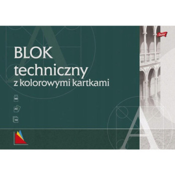 Blok techniczny szkolny A3 kolorowy 10 kartek 160g UNIPAP