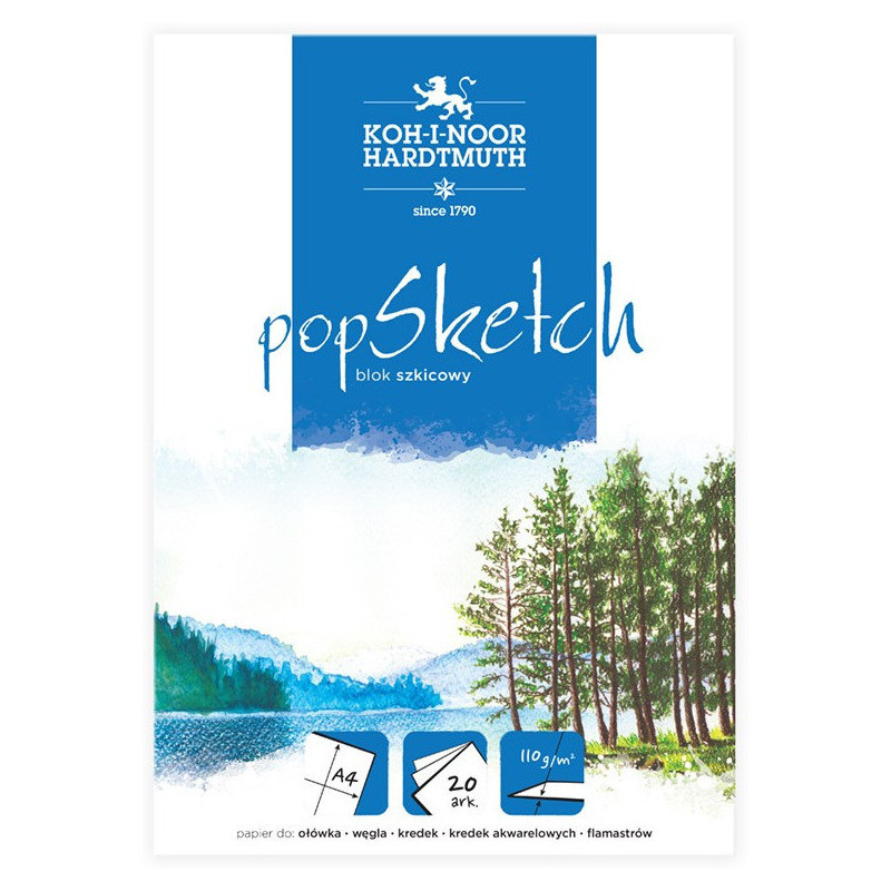 Blok szkicowy A4 20k 110g POP SKETCH 9920001 KOH-I-NOOR