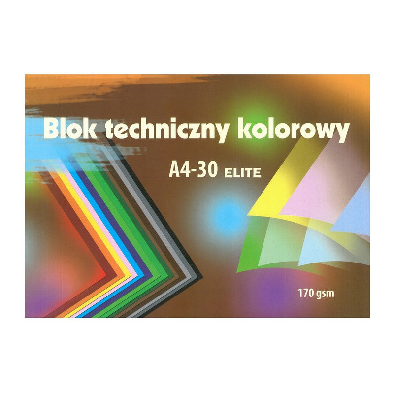 Blok techniczny kolorowy A4 30k 170g Elite KRESKA