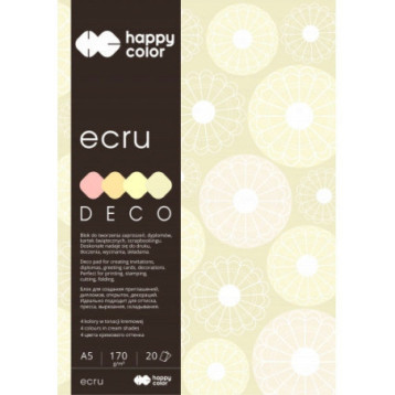 Blok A5 20k 4 kolory DECO ECRU HA 3717 1520-092 HAPPY COLOR Blok A5 20k 4 kolory DECO ECRU HA 3717 1520-092 HAPPY COLOR