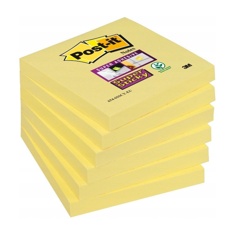 Bloczek samoprzylepny 76x76mm 90k żółty Super Sticky POST-IT 70005197911 3M
