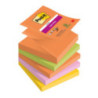 Bloczek samoprzylepny 76x76mm 90k mix kolorów (5szt) SUPER STICKY Z-NOTES BOOST POST-IT