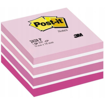 Bloczek samoprzylepny 76x76mm 450k różowy POST-IT 2028-P UU009542984 3M