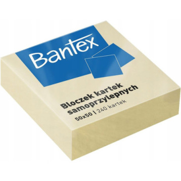 Karteczki samoprzylepne bloczek 50x50mm 240 kartek żółty 400086400 BANTEX