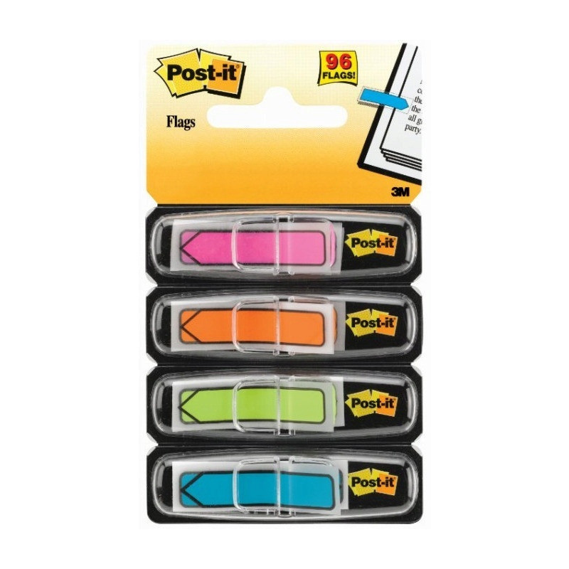 Zakładki POST-IT 12x43mm strzałki neonowe 684ARR4 4x24szt. 3M