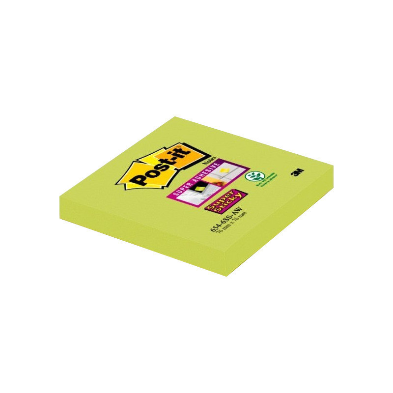 Bloczek samoprzylepny 76x76mm 90k zielony Super Sticky POST-IT 654-6SS-AW-EU 3M