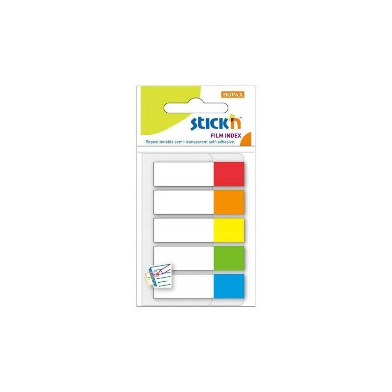 Zakładki indeksujące 45x12mm mix 5 kolorów neon 21465 STICK`N