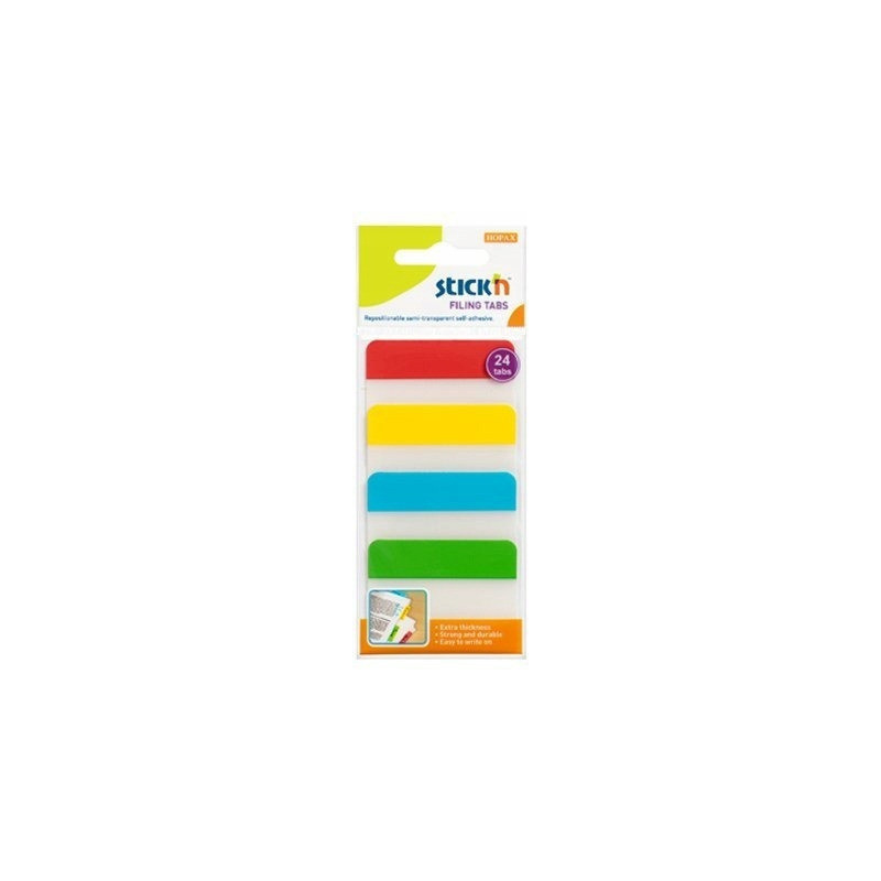 Przekładki indeksujące przeźroczyste 38x51mm 4 kolory 21608 STICK&acute N