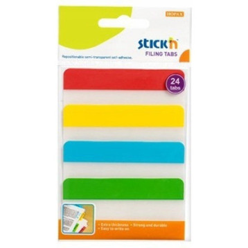 Przekładki indeksujące przeźroczyste 38x76mm 4 kolory 21609 STICK&acute N
