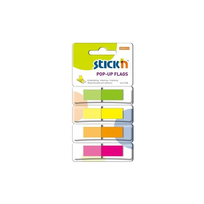 Zakładki indeksujące w podajniku 45x12mm 160/4 kolory 26017 STICK&acute N