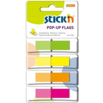 Zakładki indeksujące w podajniku 45x12mm 160/4 kolory 26017 STICK´ N Zakładki indeksujące w podajniku 45x12mm 160/4 kolory 26017 STICK´ N
