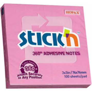 Bloczek STICKN 76x76mm 360stopni różowy 21554 Bloczek STICKN 76x76mm 360stopni różowy 21554
