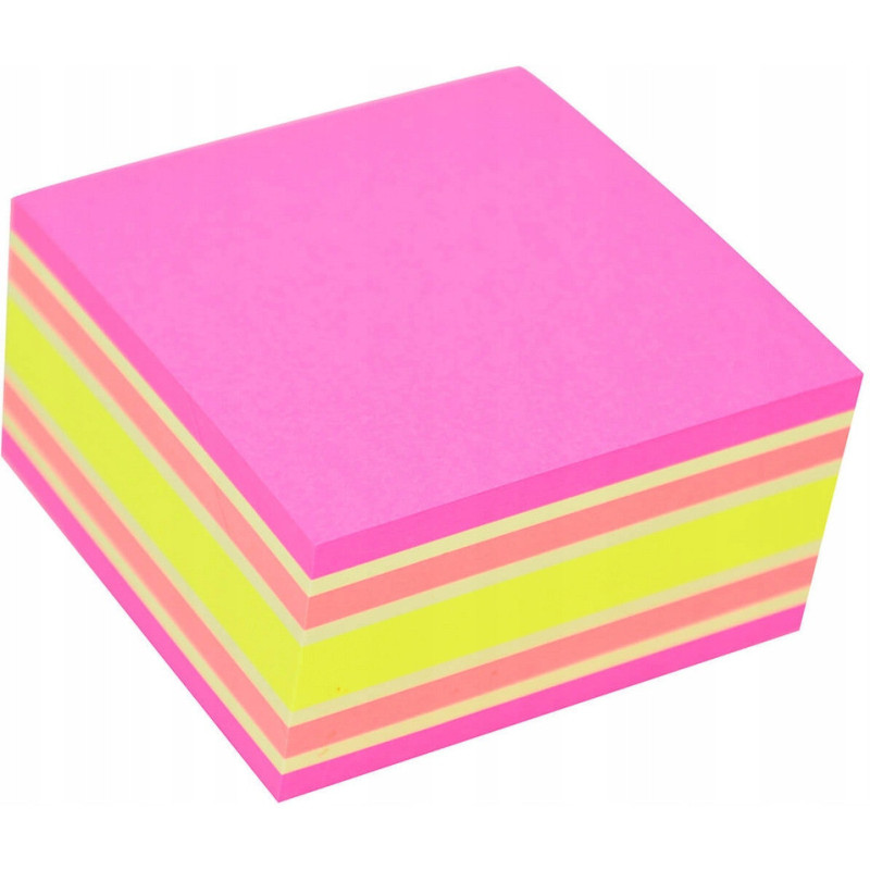 Bloczek samoprzylepny 76x76mm 400k mix różowy/żółty STICKN 21536