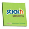 Bloczek STICKN 76x76mm zielony neonowy 100k 21167 STICKN