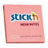 Bloczek samoprzylepny 76x76mm 100k różowy neonowy STICK`N 21166