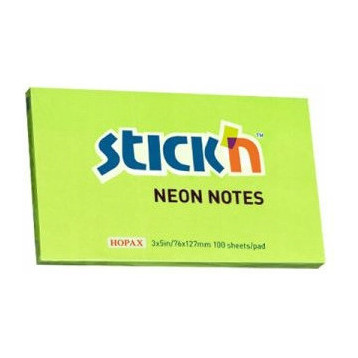 Bloczek STICKN 127x76mm zielony neon 100k 21171
