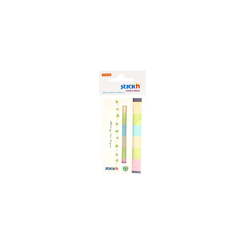 Zakładki papierowe 45x15mm 6 kolorów ECO 180 kartek STICK&acute N