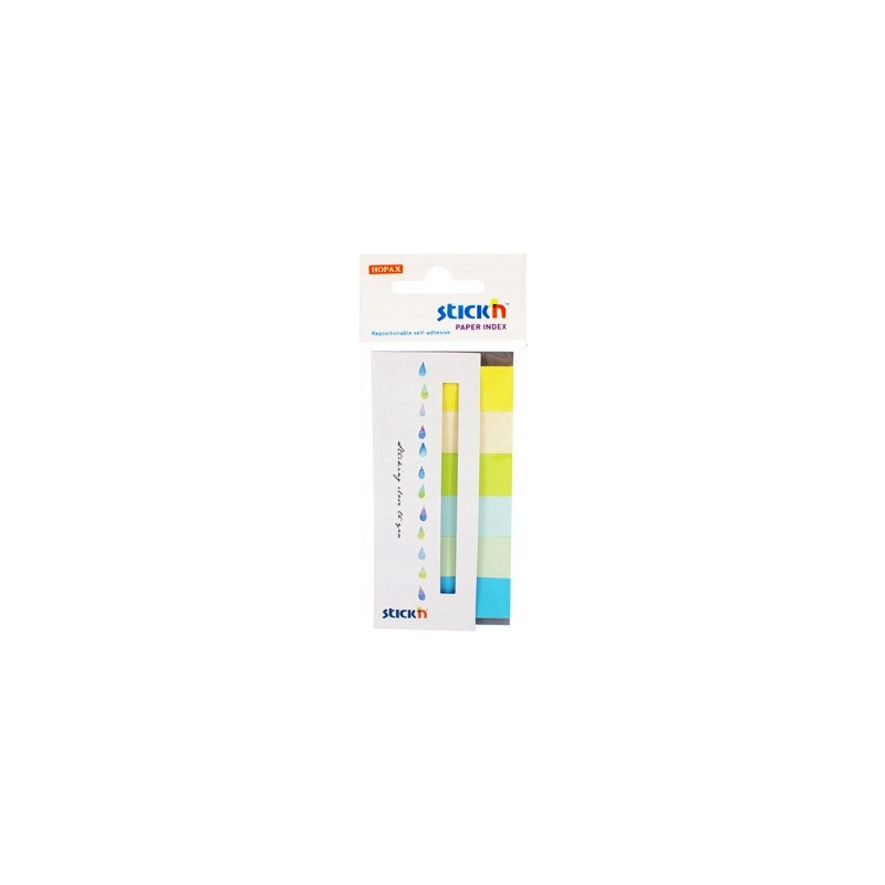 Zakładki papierowe 45x15mm 6 kolorów SUMMER 180 kartek 21596 STICK&acute N