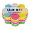 NOTES KWIATEK, 67X67MM, MIX 5 KOL. NEON+BIAŁY, 250KART. 21833