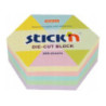 Notes sześciokąt, 61X70MM, MIX 5 KOL. pastelowych 250KART 21826 STICK`N