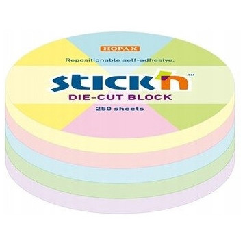 NOTES KOŁO, 67X67MM, MIX 5 KOL. PASTELOWYCH, 250KART. 21829