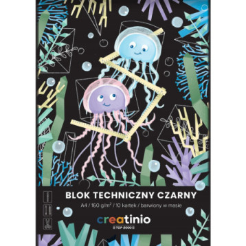 Blok techniczny szkolny A4 czarne kartki 10 kartek 160g 400176681 TOP 2000