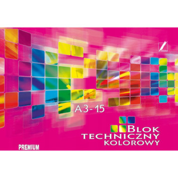 Blok techniczny kolorowy A3 15k PREMIUM KRESKA