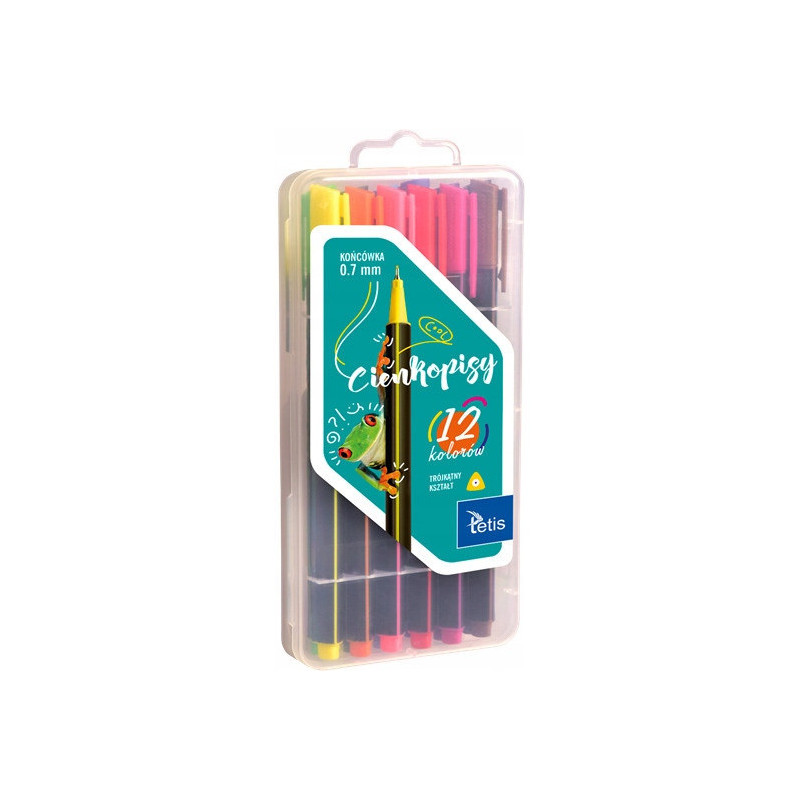 Cienkopis trójkątny 0.7mm 12kolorów KC001-B TETIS