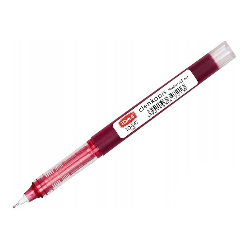 Cienkopis kapilarny 0,5mm czerwony TO-347 TOMA