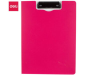 Deska z klipem pionowa A4 zamykana PP RIO różowa EF75002 PINK DELI