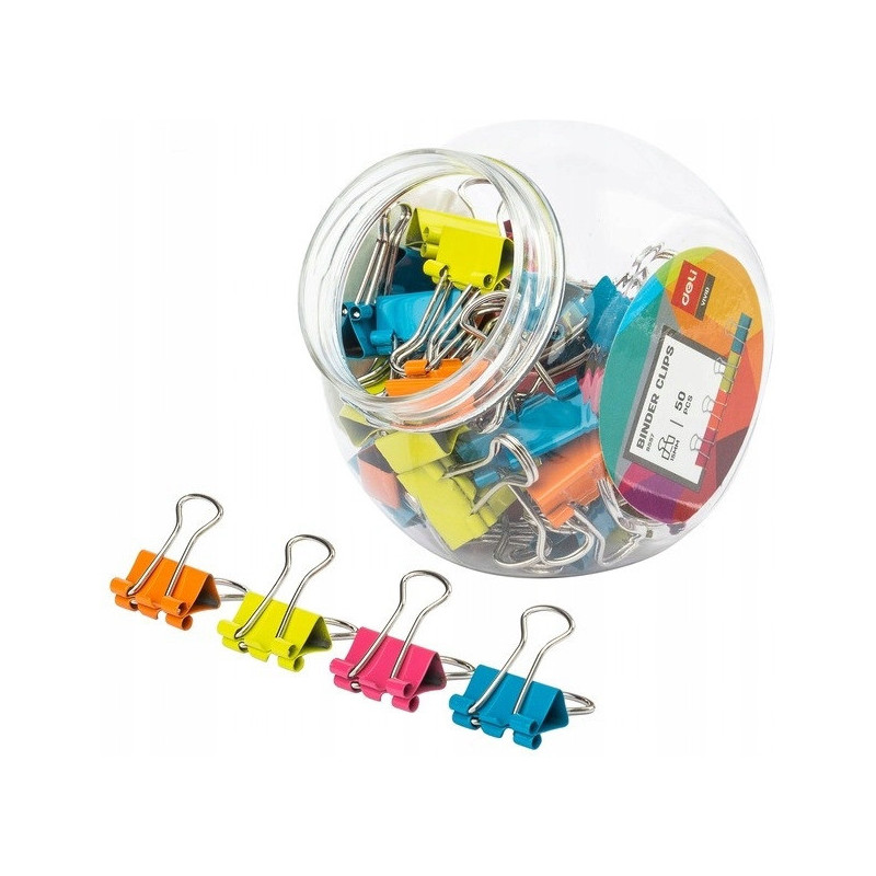 Klips do akt 15mm mix kolorów 50szt E8557 DELI