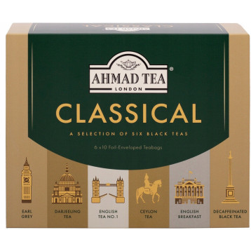 Herbata AHMAD Black Tea Selection czarna (60 torebek) (EARL GREY, ENGLISH No.1, DARJEELING, ENGLISH BREAKFAST,CEYLON,DECAFFEINA Herbata AHMAD Black Tea Selection czarna (60 torebek) (EARL GREY, ENGLISH No.1, DARJEELING, ENGLISH BREAKFAST,CEYLON,DECAFFEINA