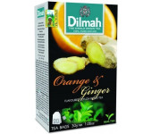 Herbata DILMAH (20 torebek) czarna z aromatem Pomarańczy i Imbiru