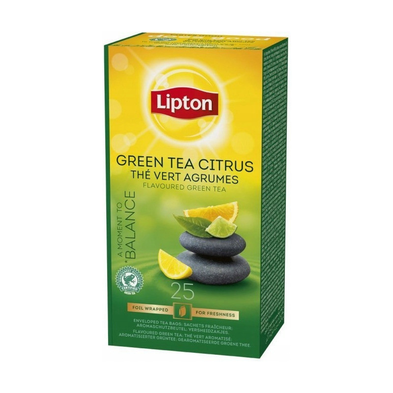 Herbata LIPTON BALANCE (25 kopert  1,3g) 32,5g zielona z aromatem Owoce Cytrusowe GREEN TEA CITRUS