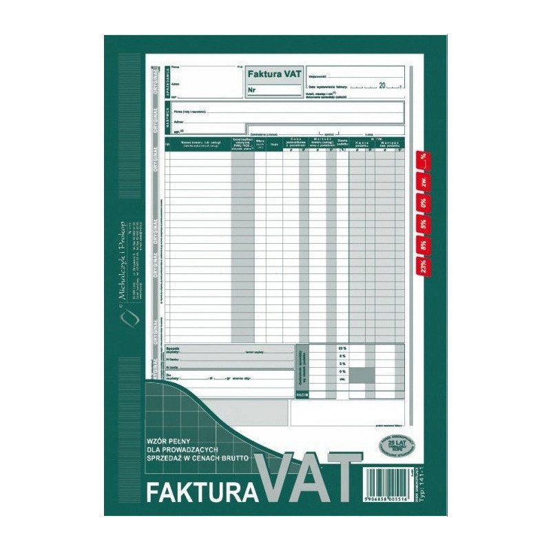 141-1E Faktura A4 brutto peł.N! MICHALCZYK I PROKOP
