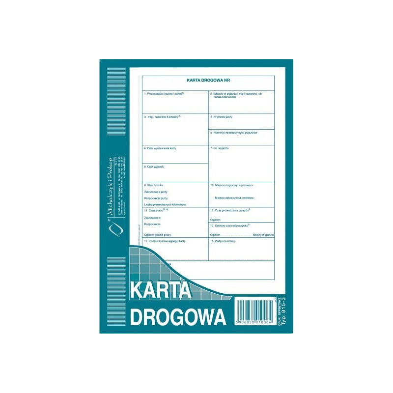 815-3 Nowa KD Karta Drogowa A5 MICHALCZYK I PROKOP