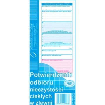 S-100-8 Potwierdzenie odbioru nieczystości ciekłych w zlewni MICHALCZYK I PROKOP S-100-8 Potwierdzenie odbioru nieczystości ciekłych w zlewni MICHALCZYK I PROKOP