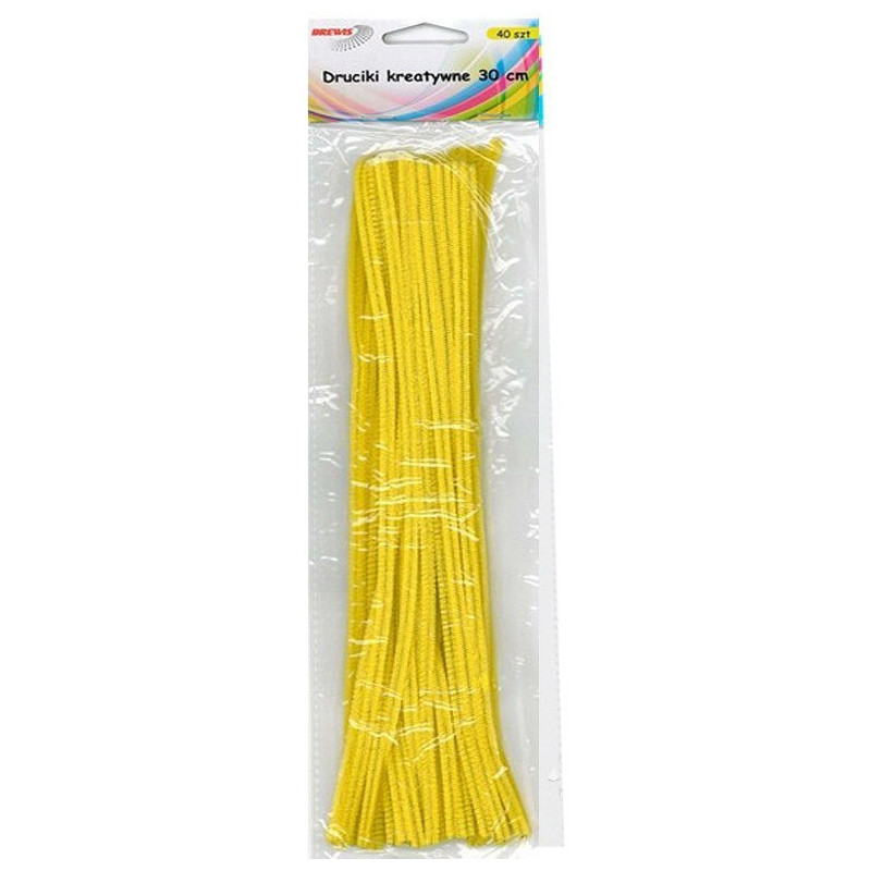 Druciki kreatywne dr12 żółte 30cm(40) BREWIS