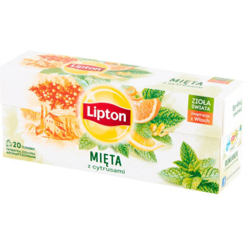 Herbata LIPTON ziołowa (20 torebek) mieta z cytrusami Herbata LIPTON ziołowa (20 torebek) mieta z cytrusami