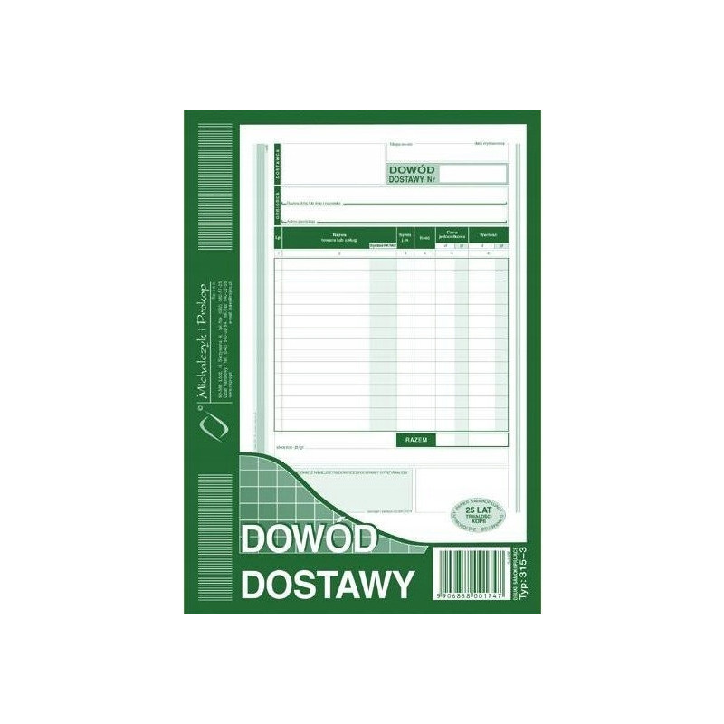 315-3 Dowód dostawy A5 80 kartek Michalczyk i Prokop