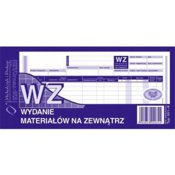 351-8 WZ wydanie materiałów na zewnątrz 1/3A4 80 kartek Michalczyk i Prokop 351-8 WZ wydanie materiałów na zewnątrz 1/3A4 80 kartek Michalczyk i Prokop