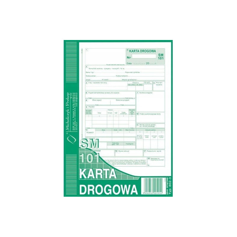 802-3 Karta drogowa A5 80 kartek Michalczyk i Prokop