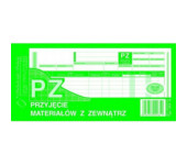 352-8 PZ przyjęcie materiałów z zewnątrz 1/3A4 80 kartek MICHALCZYK