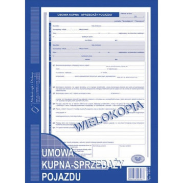 650-1 Umowa kupna - sprzedaży pojazdu MICHALCZYK&PROKOP A4 40 kartek 650-1 Umowa kupna - sprzedaży pojazdu MICHALCZYK&PROKOP A4 40 kartek