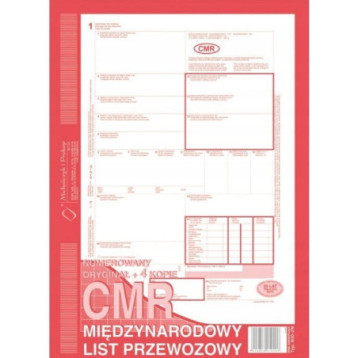 800-2N CMR A4 80kartek 1+4 numerowany międzynarodowy list przewozowy M&P 800-2N CMR A4 80kartek 1+4 numerowany międzynarodowy list przewozowy M&P