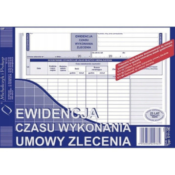 511-3E Ewidencja czasu wykonania zlecenia A5 offset MICHALCZYK&PROKOP 511-3E Ewidencja czasu wykonania zlecenia A5 offset MICHALCZYK&PROKOP