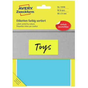Etykieta w 5 kolorach 98x51mm (30 arkuszy || 90 etykiet) do opisu ręcznego 51046 AVERY ZWECKFORM